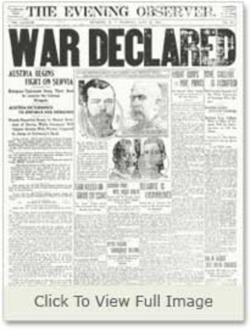 Austria-Hungary declare war on Serbia