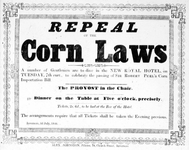 Adoption des Corn Laws