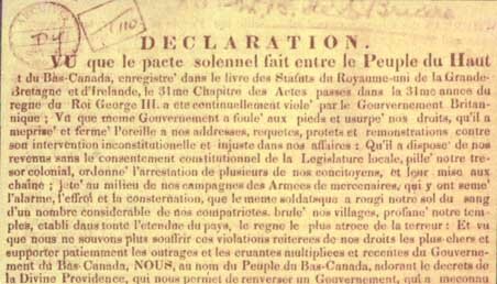 Déclaration d'indépendance du Bas-Canada