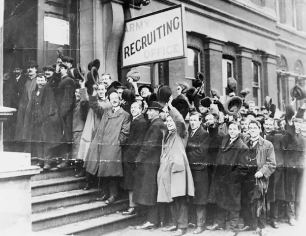 Men sent to war! Solving the unemployment crisis.