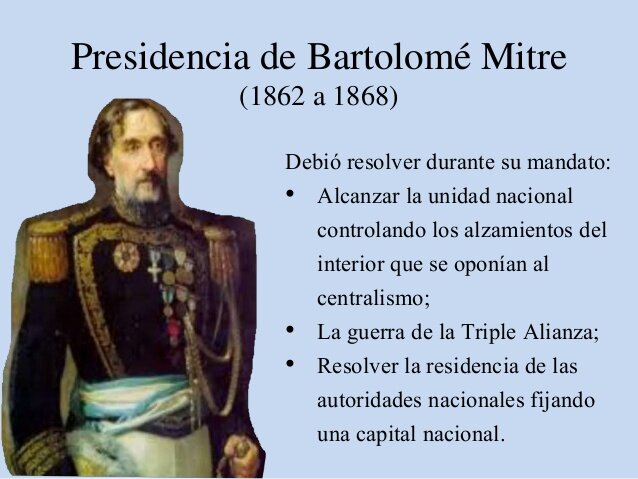Presidencia de Bartolome Mitre - 1862 - Persecución al las Provincias