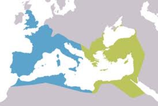 División del Imperio Romano Oriente y Occidente por Teodosio