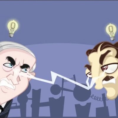 Timeline: linea temporal guerra de las corrientes Tesla vs Edison