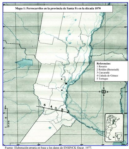 Ferrocarriles en la prov. de Santa Fe década 1970