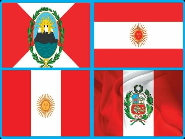 Establecimiento de la primera bandera y escudo del Perú