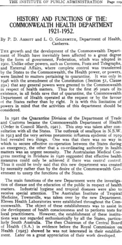 Commonwealth Health Department established