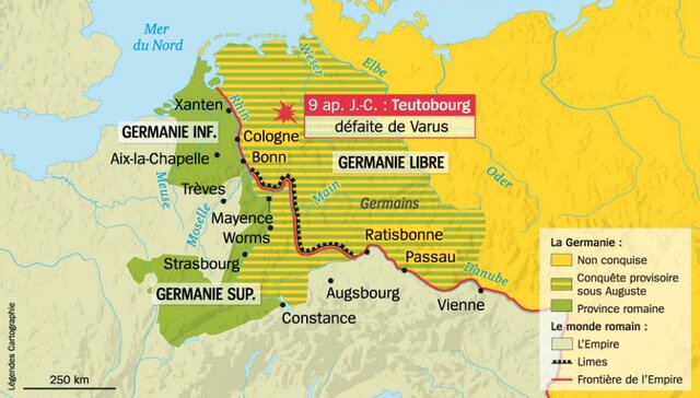 Varus, principat d'Octave battus à Teutobourg