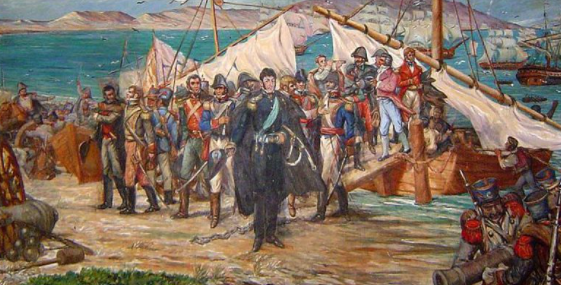 San Martín desembarca en Paracas