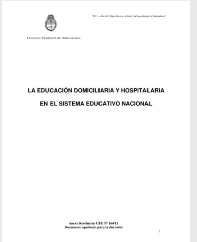 La Educación Domiciliaria y Hospitalaria en el Sistema Educativo Nacional” fue aprobada para la discusión