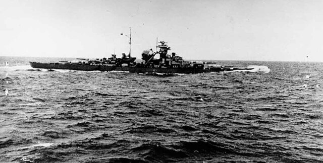 The British ship is sunk by Germany's Bismarck.