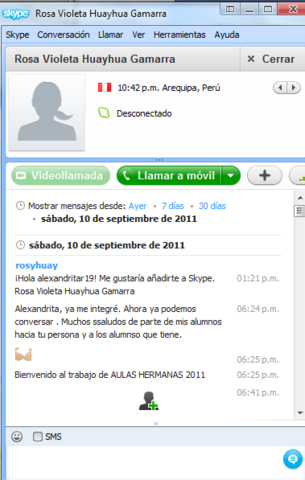 ACERCAMIENTO via SKYPE