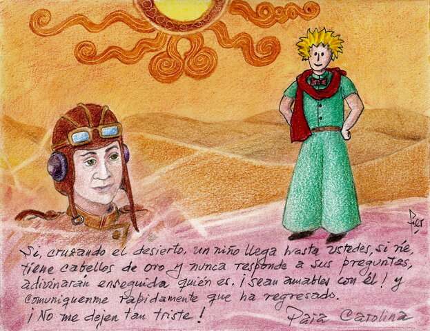 Comienza con un niño que viene de otro planeta, dicho planeta era del tamaño de una cajita, al llegar a la Tierra se encuentra a un aviador perdido en desierto de Sahara, la explicación a esto fue que sufrió un accidente con su avión