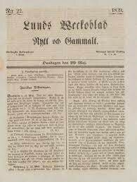 En el número 30 del periódico sueco Lunds Wecloblad se encontró un anuncio similar, que avisaba a quienes por correspondencia cursaban “composición”, que durante el mes de agosto cambiaba la dirección para los envíos postales.