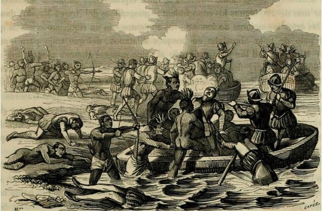 Primera derrota de los españoles