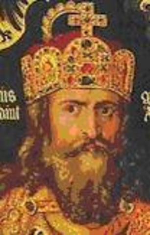 Charlamagne is crowned by Pope