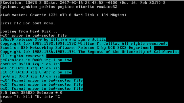Se empieza a trabajar en 386BSD