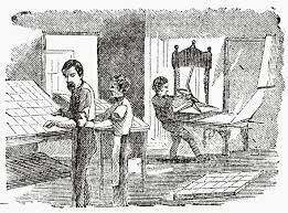 Mark Twain takes work as a printer