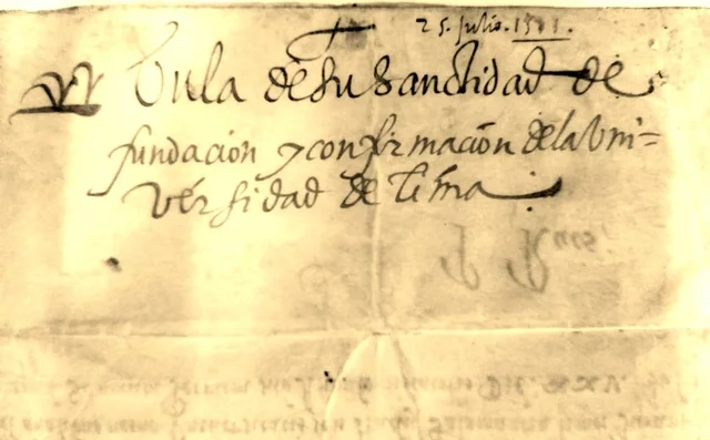 Confirmación de la fundación de San Marcos con bula papal