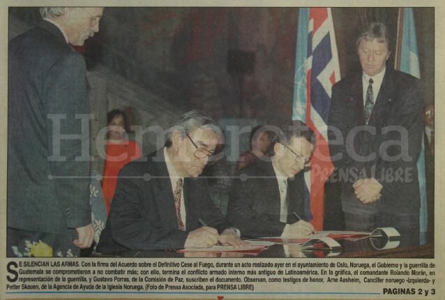 Firma de Acuerdo Global sobre el Acuerdo de calendario y Firma en Oslo