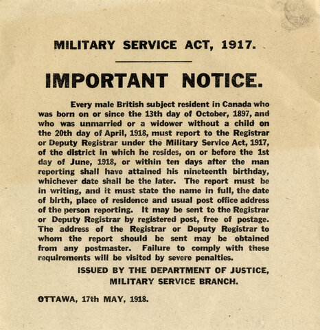 1917 Military Conscription (Political) (-2)