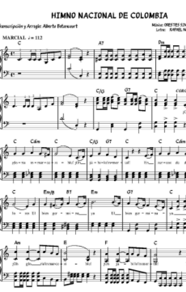 Composición del Himno Nacional. Colombia