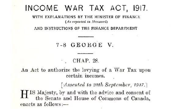+1 - The Income War Tax Act of 1917 was imposed