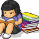 Caricatura estudiante estudiando leyendo libro 184560 111