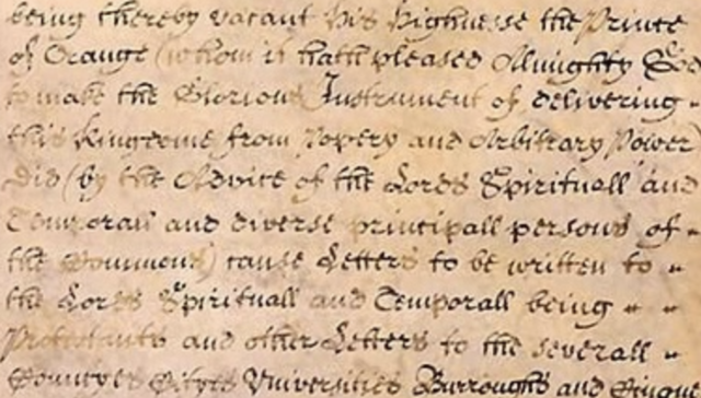 English Bill of Rights creates civil rights and gives Parliament power over the monarchy.