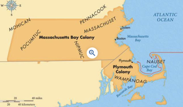 The Massachusetts Bay Colony establishes itself with some local self-governance