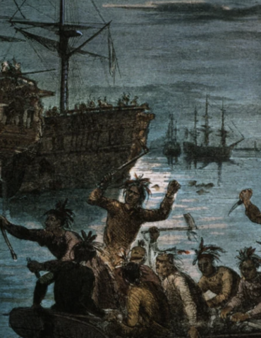 Sons of Liberty dump British tea into Boston Harbour