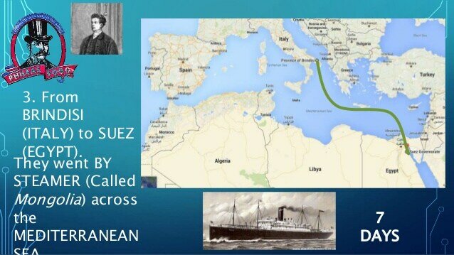 Leave for Suez, Egypt by the steamer "Mongolia".