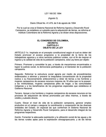 Ley 160 1994