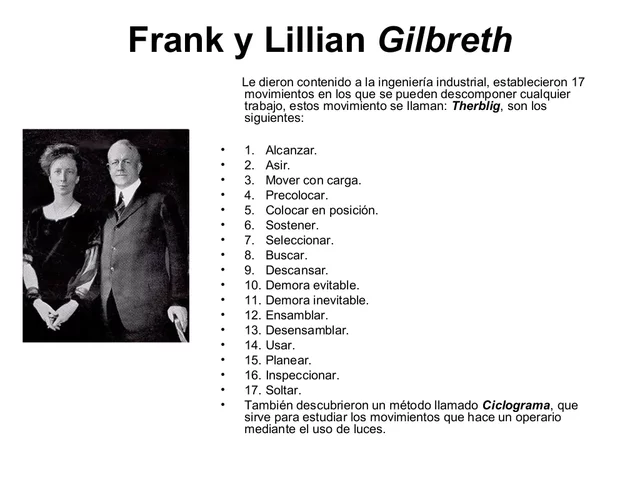 Frank y Lilian Gilbreth. Enfoque clasico de la administración