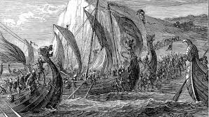 alfred the great, king of wessex, makes a treaty with danish vikings, they are given control of an area to settle and trade