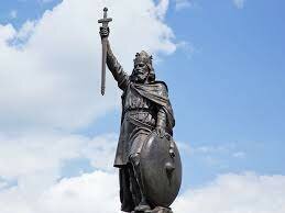 Alfred the Great makes treaty with Danish Vikings