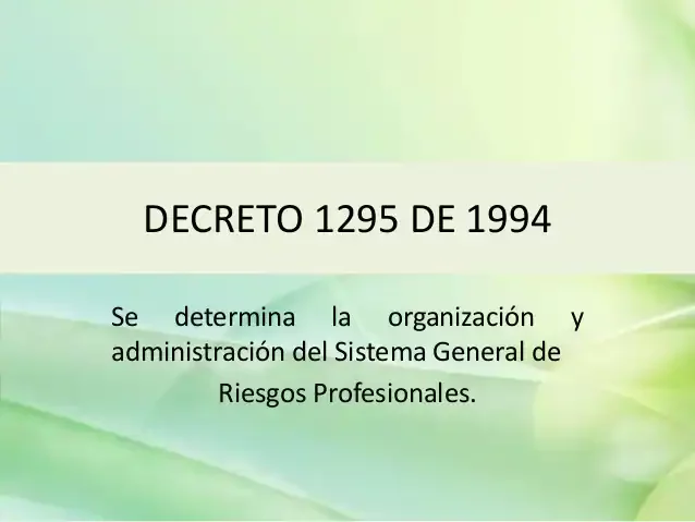DECRETO 1295 DE 1994 Y DECRETO 16 DE 1997