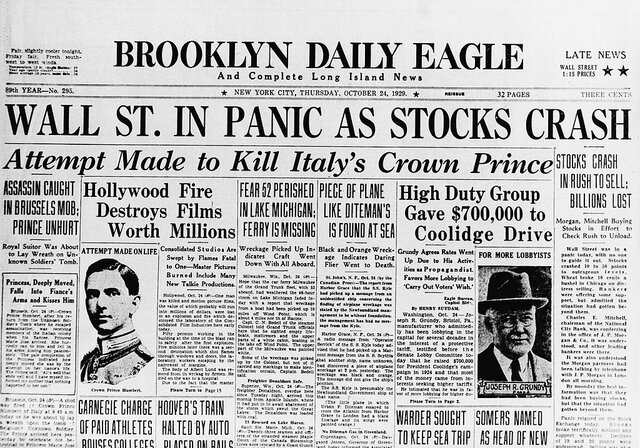 Stock Market Crashed on Black Thursday