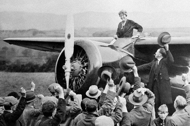 Amelia Earhart Becomes First Female to Fly Across the Atlantic