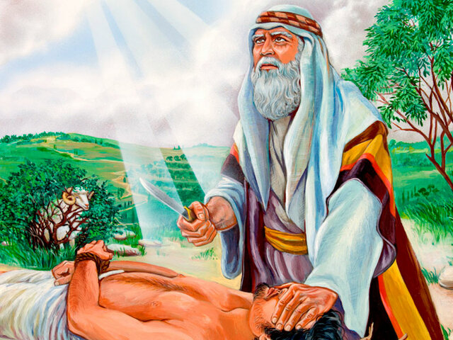 Dios ordena a Abraham que sacrifique a Isaac. Génesis 22:1
