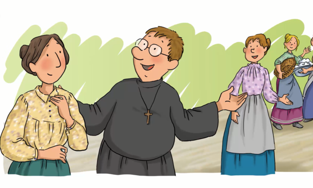 7.- don Pestarino lee una carta de Don Bosco dando principio al sueño de un nuevo Instituto religioso.