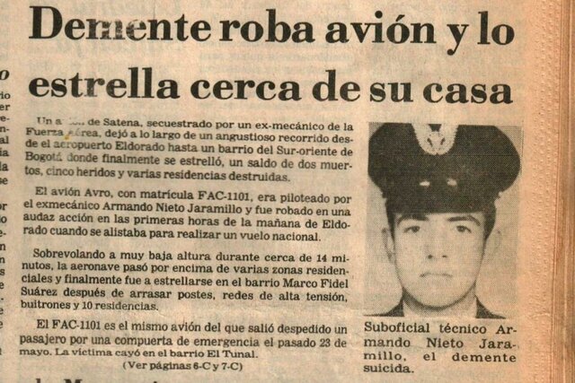 piloto suicida que 'impactó' a Bogotá