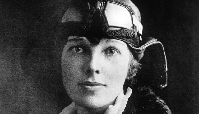Amelia Earhart flies over the Atlantic