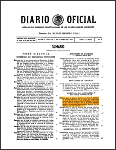 Publicación en el DOF