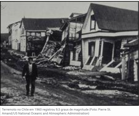 Sismo de Valdivia de 1960 (Chile) Fonte: Wikipedia e BBC É o maior terremoto mensurado por instrumentos da História. Deixou 6 mil mortos.