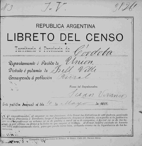 Censo Nacional Argentino (4,094,911 Habitantes Aproximadamente)