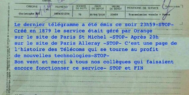 Último Telegrama De La Historia