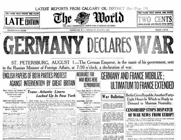 Germany declared war on Russia