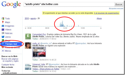 Búsquedas en tiempo real