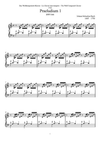Bach's The Well-Tempered Clavier Volume 1