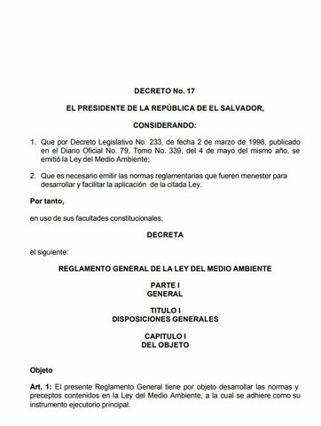 Reglamento General de la Ley de Medio Ambiente